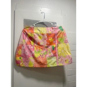Vintage Lilly Pulitzer Pink Yellow Orange Froggy Skort Women Size 12